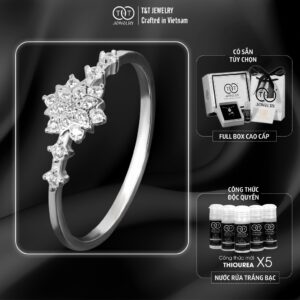 Nhẫn Bạc Nữ Đính Đá CZ Lấp Lánh Hình Hoa Tuyết Tinh Xảo Từ T&T Jewelry N714255