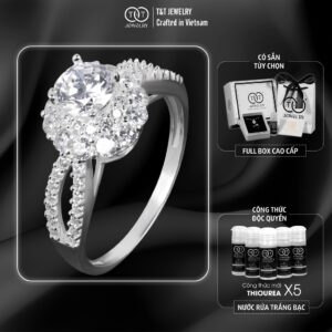 Nhẫn Bạc Nữ Đính Đá Kiểu Hoa Mai Lấp Lánh, Tinh Xảo Tuyệt Đối Từ T&T Jewelry N714256
