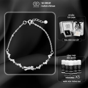Lắc Tay Bạc Nữ Nơ Duyên Dáng Đính Đá Dải Ngân Hà Lấp Lánh từ T&T Jewelry LT715254