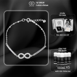 Lắc Tay Bạc Nữ Biểu Tượng Vô Cực Đính Đá Lấp Lánh Vẻ Đẹp Tinh Tế từ T&T Jewelry LT715255