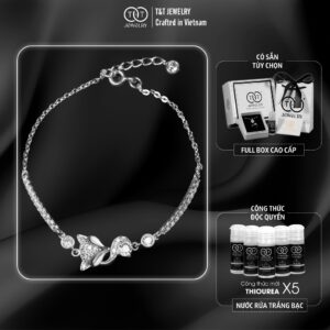 Lắc Tay Bạc Nữ Dáng Hồ Ly Duyên Dáng Đính Đá CZ Tinh Xảo từ T&T Jewelry LT715257