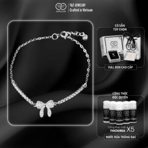 Lắc Tay Bạc Nữ Nơ Xinh Lấp Lánh Kiêu Kỳ Tinh Xảo T&T JEWELRY LT716253