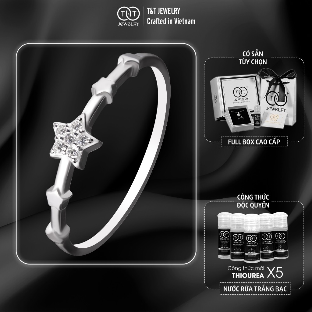 Nhẫn Bạc Nữ Dáng Vì Sao Dẫn Lối Đính Đá CZ Tinh Xảo Sang Trọng T&T Jewelry NT58254