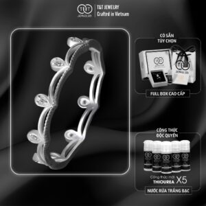 Nhẫn Bạc Nữ Dáng Vương Miện Khoảnh Khắc Đăng Quang Đính Đá CZ Tinh Xảo Quý Phái T&T Jewelry NT58257