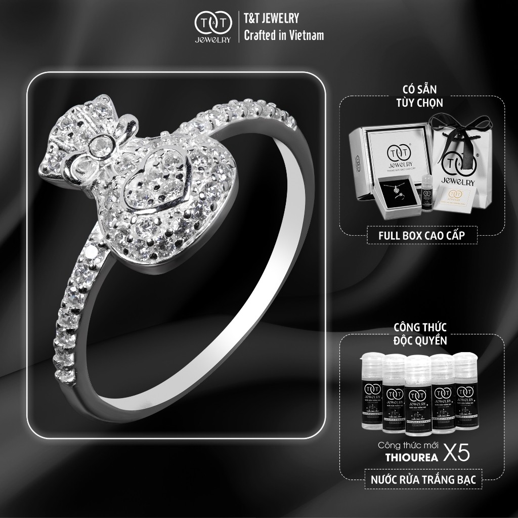 Nhẫn Bạc Nữ Túi Phúc May Mắn Đính Đá CZ Lấp Lánh Thu Hút Tài Lộc T&T Jewelry N1710255