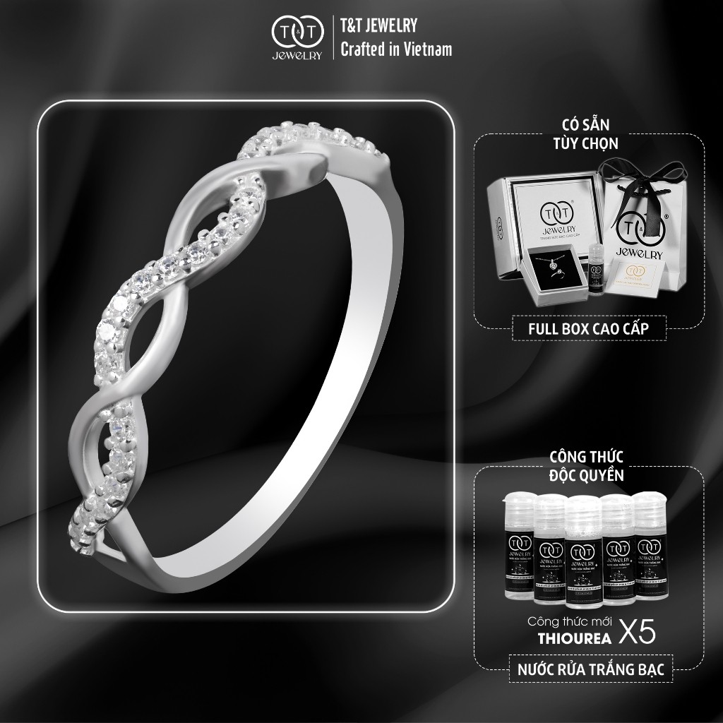 Nhẫn Bạc Nữ Vũ Khúc Vô Cực Đính Đá CZ Lấp Lánh Tinh Tế T&T Jewelry N1710256