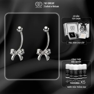 Bông Tai Bạc Nữ Nét Thắt Duyên Dáng Đính Đá CZ Tinh Tế Thu Hút T&T Jewelry B03