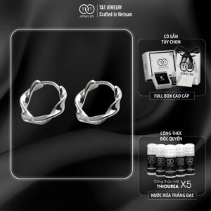 Bông Tai Bạc Nữ Vũ Điệu Ngẫu Hứng Kiểu Vòng Xoắn Phá Cách Tinh Tế T&T Jewelry B11