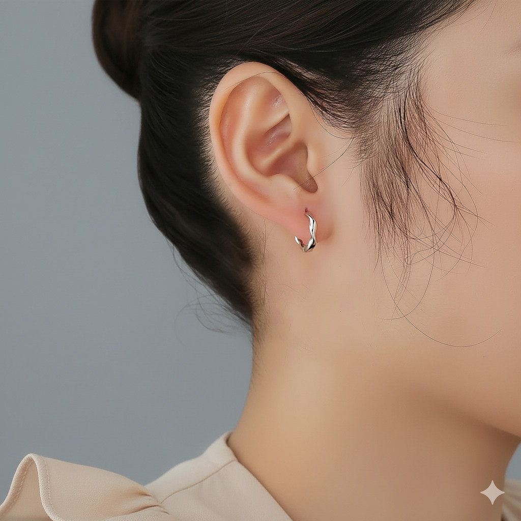 Bông Tai Bạc Nữ Vũ Điệu Ngẫu Hứng Kiểu Vòng Xoắn Phá Cách Tinh Tế T&T Jewelry B11 - Ảnh 6