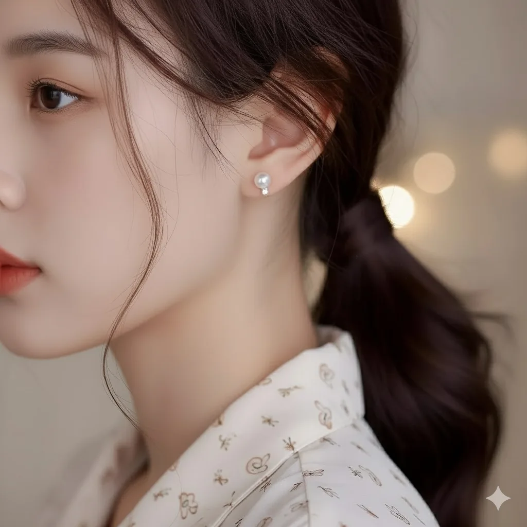 Bông Tai Bạc Nữ Giọt Ngọc Tinh Khôi Đính Đá CZ Lấp Lánh Sang Trọng T&T Jewelry B18 - Ảnh 6