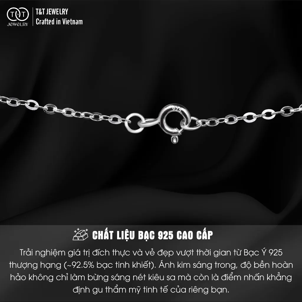 Dây Chuyền Bạc Nữ Mặt Cỏ Bốn Lá May Mắn Từ T&T Jewelry - Chế Tác Thủ Công Tinh Xảo DC331251 - Ảnh 3