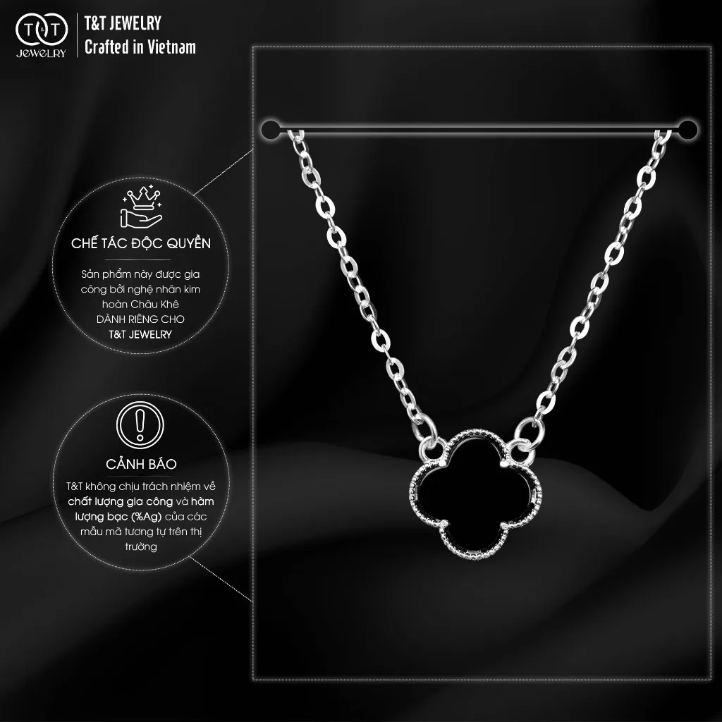 Dây Chuyền Bạc Nữ Mặt Cỏ Bốn Lá May Mắn Từ T&T Jewelry - Chế Tác Thủ Công Tinh Xảo DC331251 - Ảnh 4