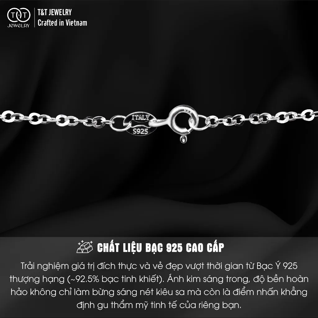Dây Chuyền Bạc Nữ Mặt Xoắn Cách Điệu Đính Đá CZ Sang Trọng từ T&T Jewelry DC542514 - Ảnh 3