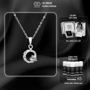 Dây chuyền nữ Bạc Ý s925 Đính Đá Chòng - T&T Jewelry cao cấp DC08