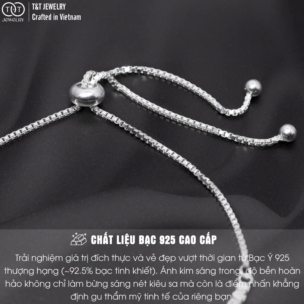 Lắc tay Bạc Nữ Nơ Xinh Lấp Lánh Kiêu Sa Tinh Tế từ T&T Jewelry LT53254 - Ảnh 3
