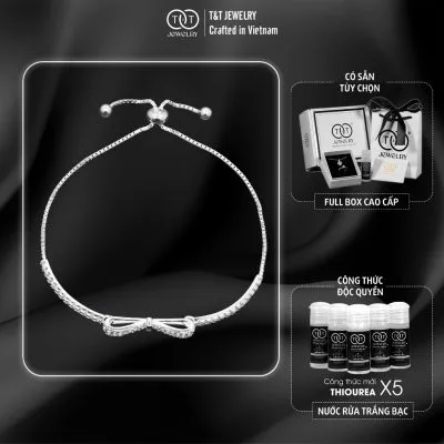 Lắc tay Bạc Nữ S925 Nơ Xinh Lấp Lánh Tinh Xảo Thu Hút Mọi Ánh Nhìn từ T&T Jewelry LT54256