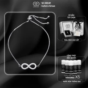 Lắc Tay Bạc Nữ S925 Thiết Kế Sang Trọng, Biểu Tượng Vô Cực, Tình Yêu Vĩnh Cửu từ T&T Jewelry LT54259