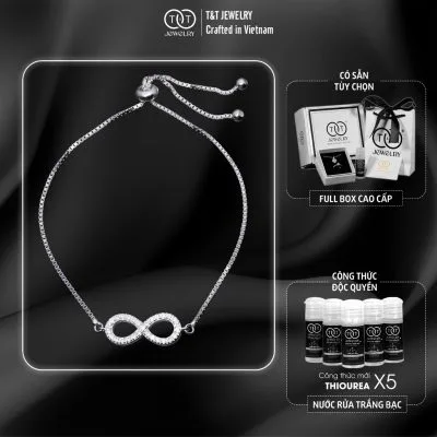 Lắc Tay Bạc Nữ S925 Thiết Kế Sang Trọng, Biểu Tượng Vô Cực, Tình Yêu Vĩnh Cửu từ T&T Jewelry LT54259