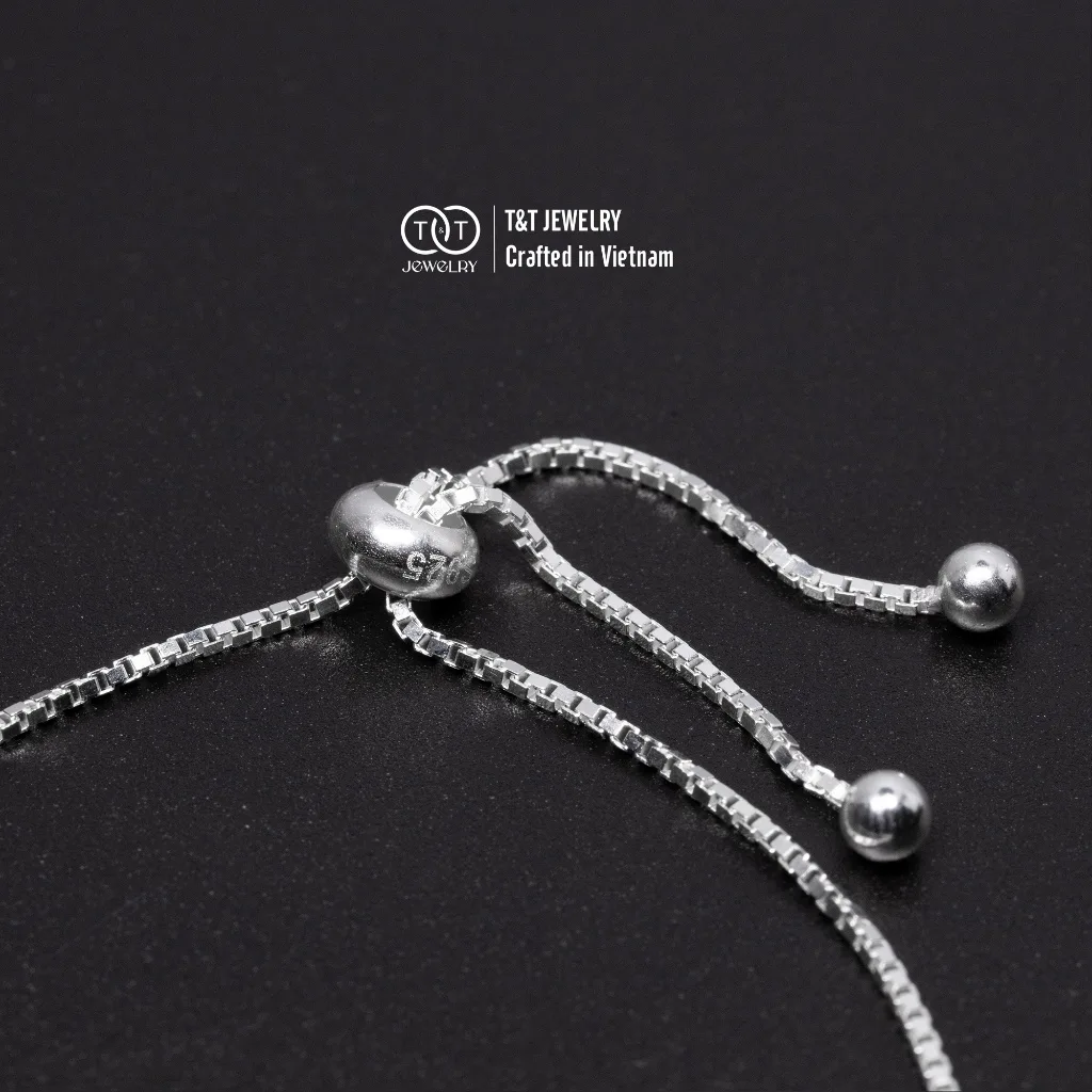 Lắc tay Bạc Nữ S925 Trái Tim Lấp Lánh Tinh Xảo Có Thể Điều Chỉnh Cỡ Tay từ T&T Jewelry LT54257 - Ảnh 3