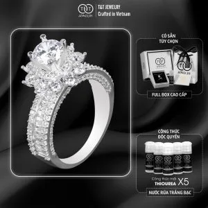 Nhẫn Bạc Nữ Đỉnh Cao Sang Trọng Với Điểm Nhấn Hoa Sen Lộng Lẫy T&T Jewelry NT2251