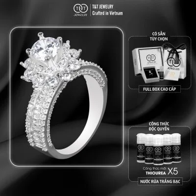 Nhẫn Bạc Nữ Đỉnh Cao Sang Trọng Với Điểm Nhấn Hoa Sen Lộng Lẫy T&T Jewelry NT2251