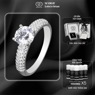 Nhẫn Bạc Nữ Đính Đá CZ Cổ Điển, Lấp Lánh Đỉnh Cao Sang Trọng T&T Jewelry N2259