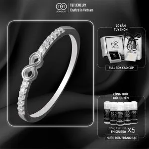 Nhẫn Bạc Nữ Lời Hẹn Ước Vĩnh Cửu Đính Đá CZ Tinh Xảo Sang Trọng T&T Jewelry NT 58256