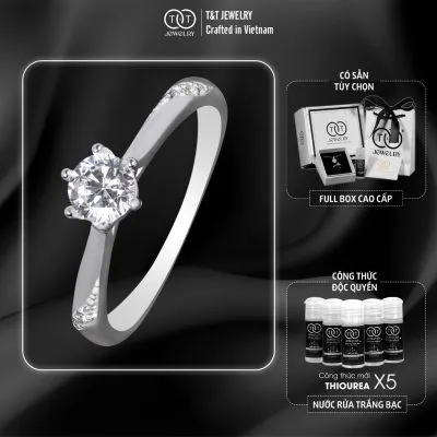 Nhẫn Bạc Nữ Vẻ Đẹp Tinh Khôi Với Đường Nét Uốn Lượn Quyến Rũ T&T Jewelry N23691