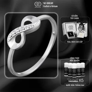 Nhẫn Bạc Nữ Vô Cực Đính Đá Tinh Xảo Tôn Da Từ T&T Jewelry N714258